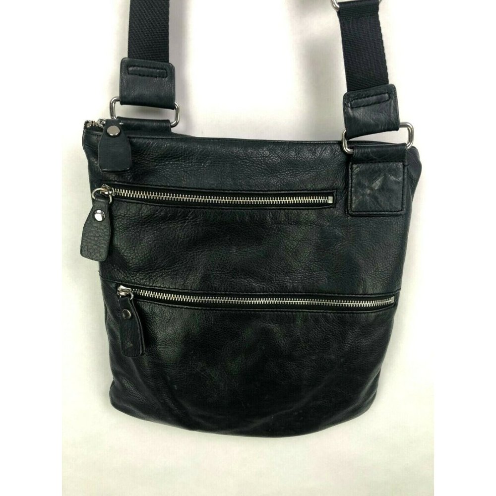 Margot Leather Crossbody Bag Purse Black Adjustabl